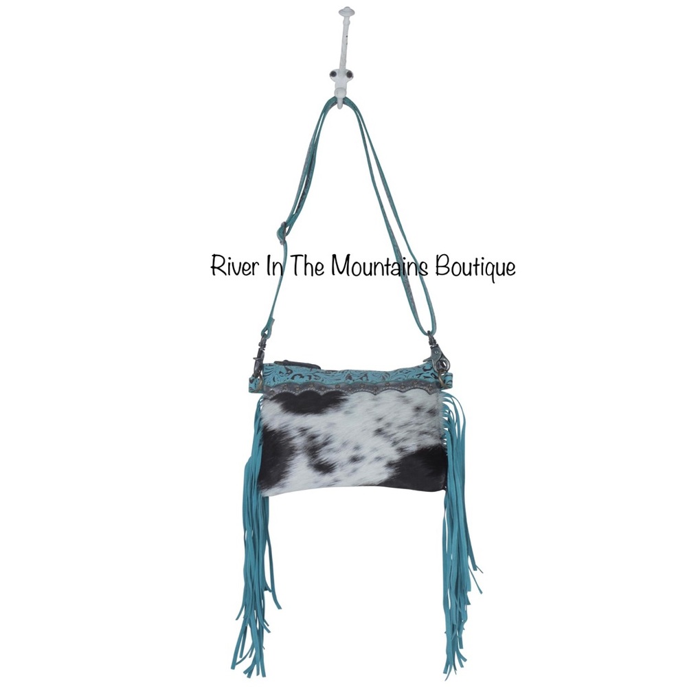 New! Exotic Azure Leather Hairon Myra Bag! - Picture 4 of 7